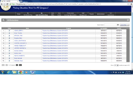 Staff screen on new TKES platform